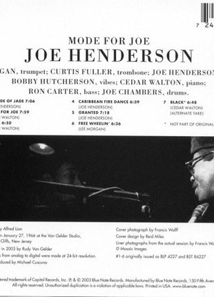 Joe Henderson : Mode For Joe (CD, Album, RE, RM)