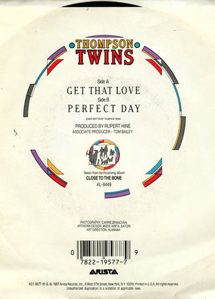 Thompson Twins : Get That Love (7", Single)