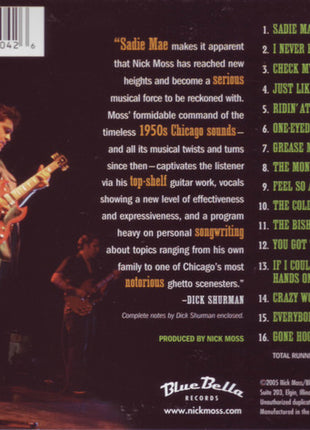 Nick Moss And The Flip Tops : Sadie Mae (CD, Album)