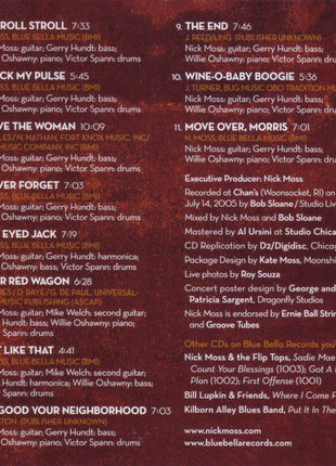 Nick Moss And The Flip Tops : Live At Chan's (CD, Album)