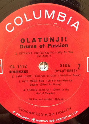 Babatunde Olatunji : Drums Of Passion (LP, Album, Mono, RP)