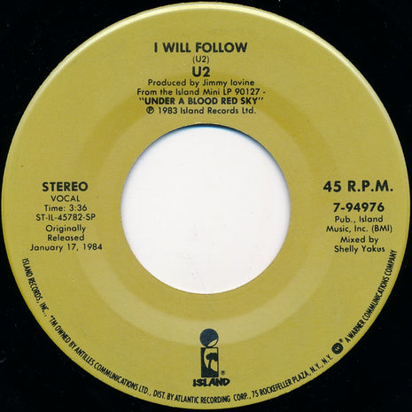 U2 : I Will Follow / Pride (In The Name Of Love) (7", RE)