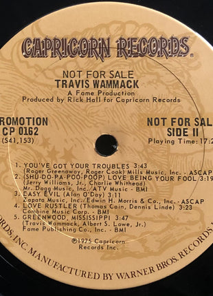 Travis Wammack : Not For Sale (LP, Album, Promo)