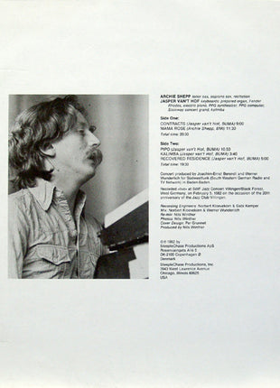 Archie Shepp / Jasper Van't Hof : Mama Rose (LP, Album)