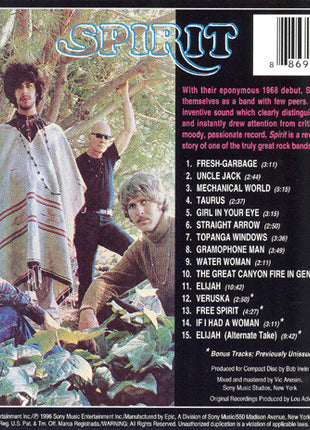 Spirit (8) : Spirit (CD, Album, RE)