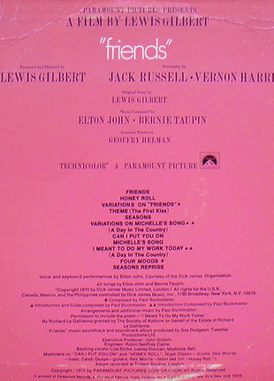 Elton John : Friends (LP, Album, Mon)