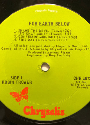 Robin Trower : For Earth Below (LP, Album, Ter)