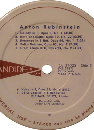 Anton Rubinstein : Piano Concerto No. 4 In D Minor Op. 70 (LP, Album)