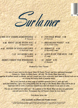 The Moody Blues : Sur La Mer (CD, Album)