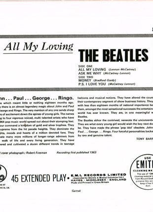 The Beatles : All My Loving (7", EP, Mono, RE, Sol)