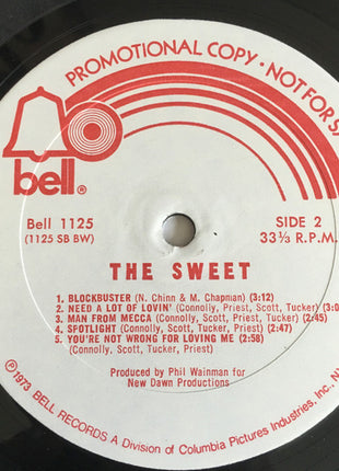 The Sweet : The Sweet Featuring "Little Willy" & "Blockbuster" (LP, Album, Comp, Promo)