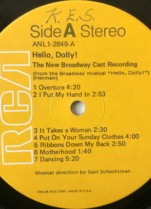 David Merrick (2) Presents Pearl Bailey, Cab Calloway : Hello, Dolly! - The New Broadway Cast Recording (LP, Album, RP)