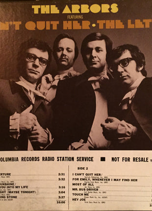 The Arbors : Featuring: I Can't Quit Her - The Letter (LP, Album, Promo)