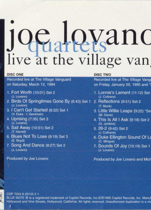 Joe Lovano : Quartets - Live At The Village Vanguard (2xCD, Album)