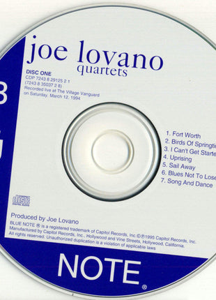 Joe Lovano : Quartets - Live At The Village Vanguard (2xCD, Album)