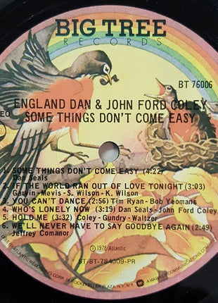 England Dan & John Ford Coley : Some Things Don't Come Easy (LP, Album, PR )
