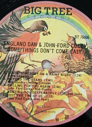 England Dan & John Ford Coley : Some Things Don't Come Easy (LP, Album, PR )