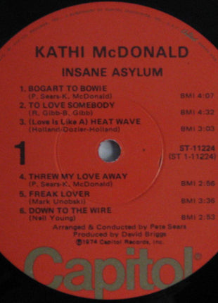 Kathi McDonald : Insane Asylum (LP, Album, Win)