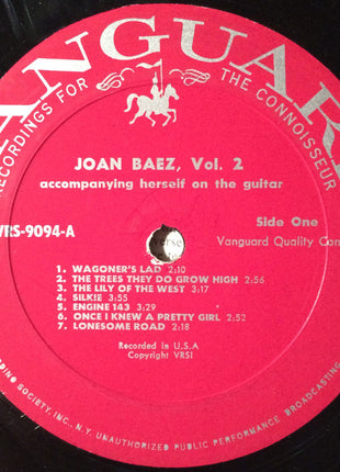 Joan Baez : Joan Baez Vol. 2 (LP, Album, Mono, Ric)