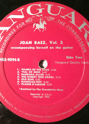 Joan Baez : Joan Baez Vol. 2 (LP, Album, Mono, Ric)