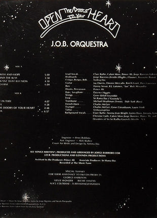 J.O.B. Orquestra : Open The Doors To Your Heart (LP, Album)