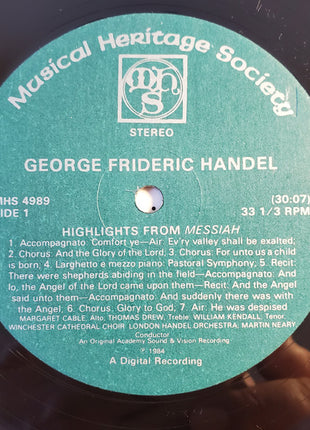 Georg Friedrich Händel : Highlights From Messiah (LP, Album)