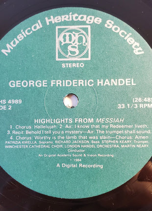 Georg Friedrich Händel : Highlights From Messiah (LP, Album)