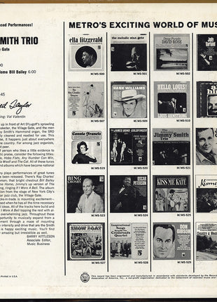 Jimmy Smith Trio : Live At The Village Gate (LP, Album, Mono)