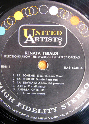 Renata Tebaldi : Selections From The World's Greatest Operas (LP, Album)