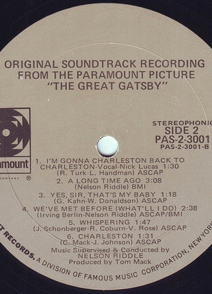 Nelson Riddle : The Great Gatsby (Original Soundtrack Recording) (2xLP, Album, Promo, W/Lbl, Gat)