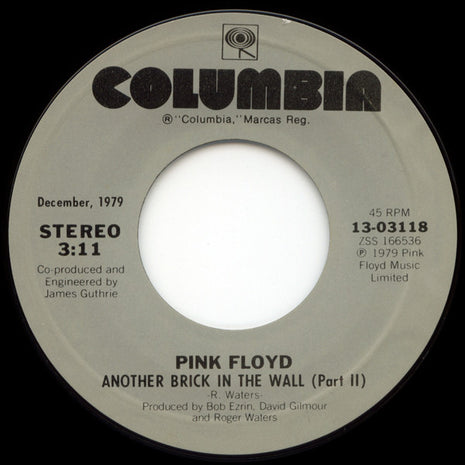 Pink Floyd : Another Brick In The Wall (Part II) (7", Single, RE, Styrene, Pit)