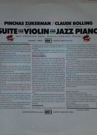 Pinchas Zukerman / Claude Bolling : Suite For Violin And Jazz Piano (LP, Album)