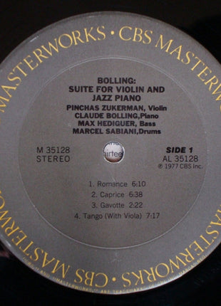 Pinchas Zukerman / Claude Bolling : Suite For Violin And Jazz Piano (LP, Album)