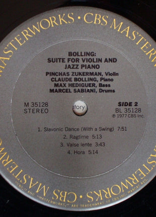 Pinchas Zukerman / Claude Bolling : Suite For Violin And Jazz Piano (LP, Album)