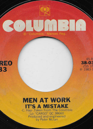 Men At Work : It's A Mistake  (7", Single, Styrene, Car)