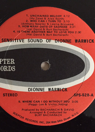 Dionne Warwick : The Sensitive Sound Of Dionne Warwick (LP, Album)