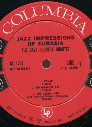 The Dave Brubeck Quartet : Jazz Impressions Of Eurasia (LP, Album, Mono)
