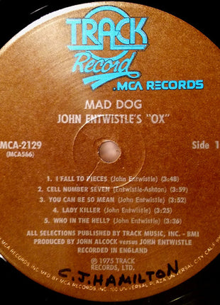 John Entwistle's Ox : Mad Dog (LP, Album, Pin)