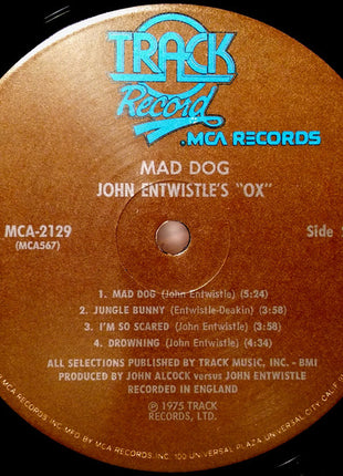 John Entwistle's Ox : Mad Dog (LP, Album, Pin)
