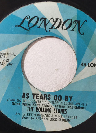 The Rolling Stones : As Tears Go By (7", Single, Styrene, Bes)