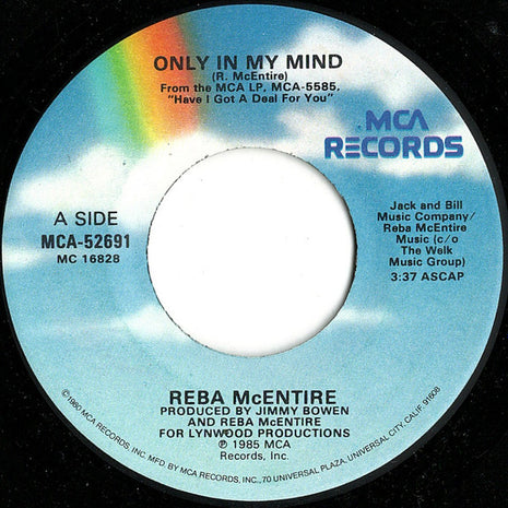 Reba McEntire : Only In My Mind (7", Single, Glo)