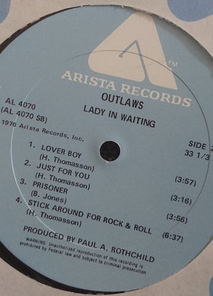 Outlaws : Lady In Waiting (LP, Album, Pet)