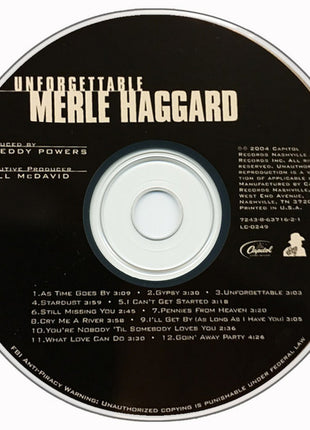 Merle Haggard : Unforgettable (CD, Album)