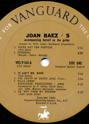 Joan Baez : 5 (LP, Album, Mono)