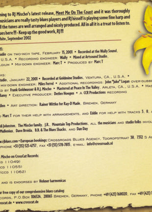 R.J. Mischo : Meet Me On The Coast (CD, Album)