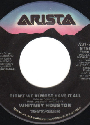 Whitney Houston : Didn't We Almost Have It All (7", Spe)