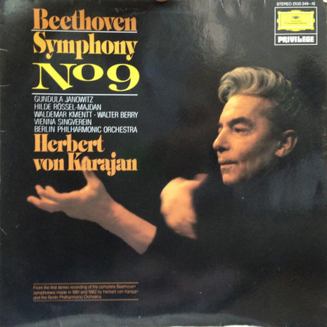 Beethoven* - Herbert Von Karajan, Berliner Philharmoniker, Gundula Janowitz, Hilde Rössel-Majdan, Waldemar Kmentt, Walter Berry, Wiener Singverein : Symphonie Nr. 9 (LP, Album, Club, RE)