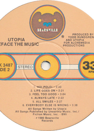 Utopia (5) : Deface The Music (LP, Album, Win)