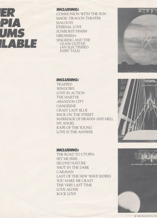 Utopia (5) : Deface The Music (LP, Album, Win)