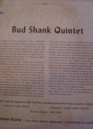 The Bud Shank Quintet : Compositions Of Shorty Rogers (10", Album)